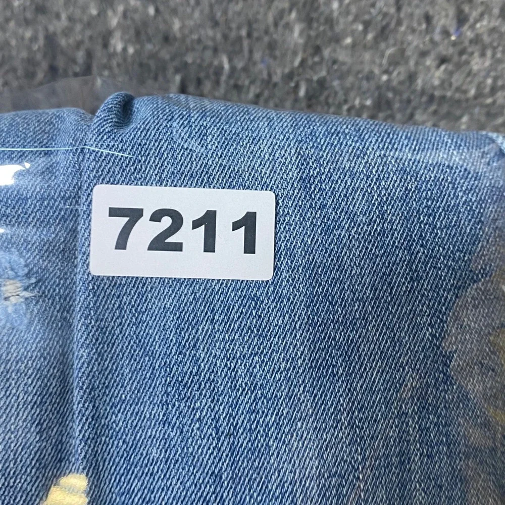 Levi Strauss Slim Straight Jeans Sz 34 Mens Blue Y2K Skater Side Seam Detail
